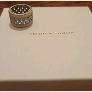 New! Freida Rothman Signature Collection Woven Lattice Sz 5 Wide Band Ring